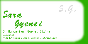 sara gyenei business card